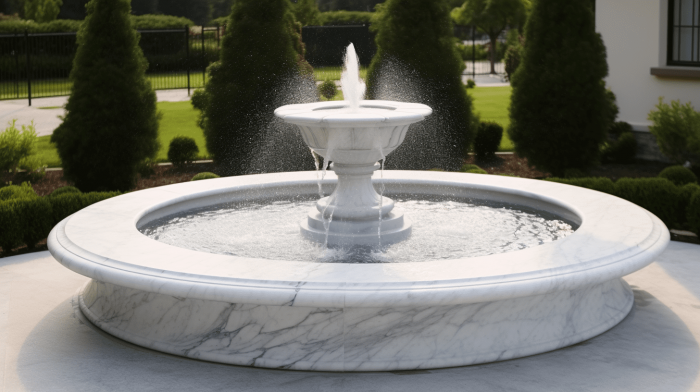 Фонтан из мрамора Bianco Carrara (Бьянко Каррара)